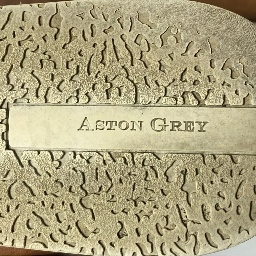 Aston Grey Scadicci Leather and Suede Penny Loafers Size 10.5